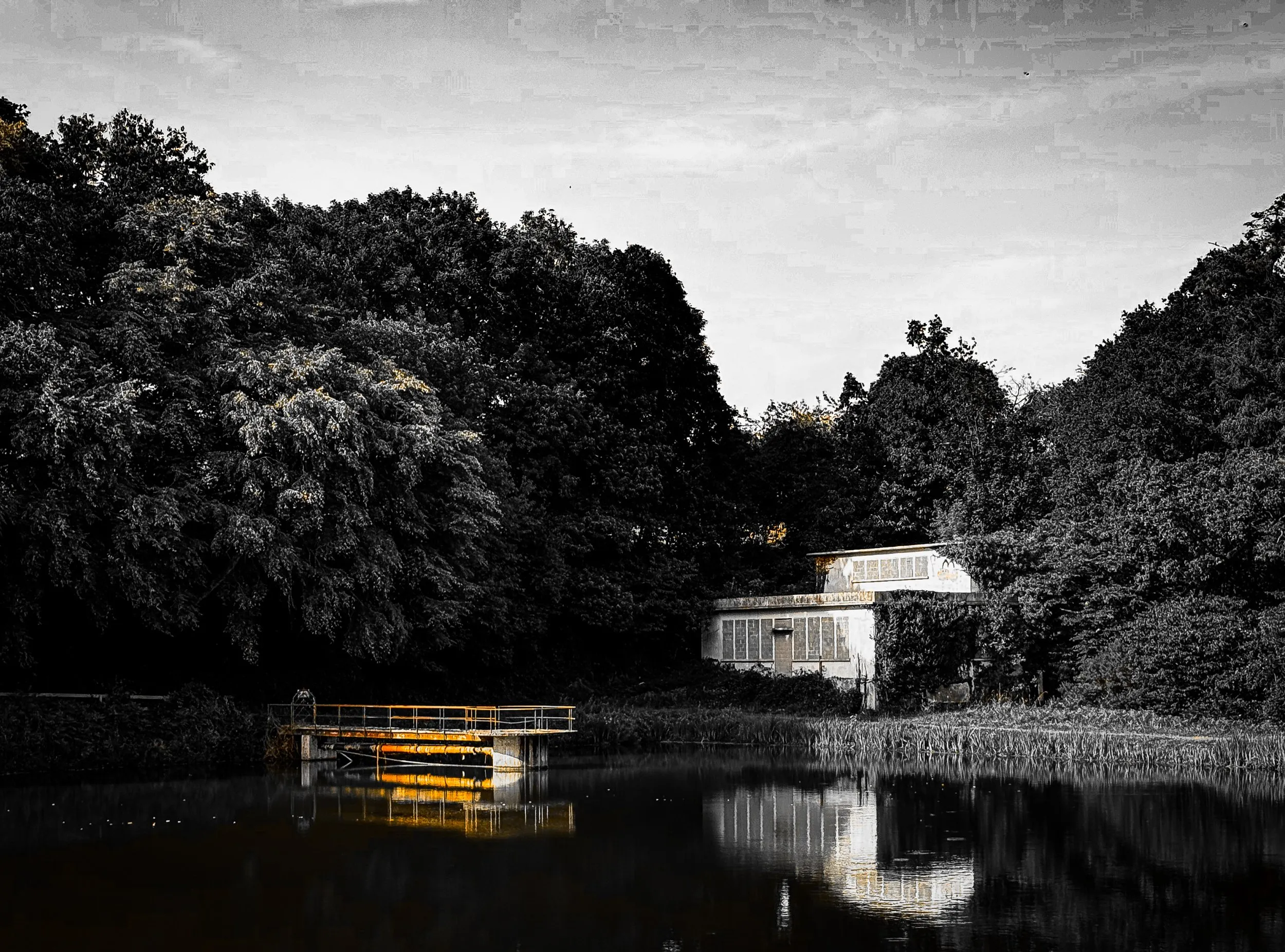 A pumping station on a Breton étang, left to the tide and the weather.